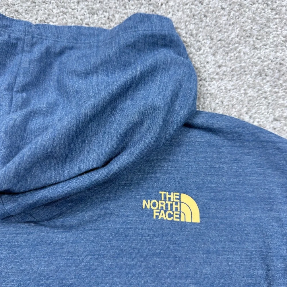 The North Face Hoodie Mens Large Blue Tri Blend Long Sleeve Graphic Logo